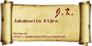Jakabovits Klára névjegykártya