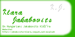 klara jakabovits business card
